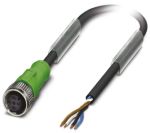 Product image for Phoenix Contact, SAC-4P-10.0-PUR/M12FS Series, Straight M12 to Unterminated Cable assembly, 10m Cable