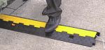 Product image for Vulcascot Cable Cover, 25 x 30mm (Inside dia.), 250 mm x 1m, Black/Yellow, 2 Channels