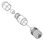 Product image for M12 IN LINE CONNECTOR,4WAY,SOCKETS PG7.