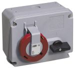 Product image for ABB Horizontal Switchable IP67 Industrial Interlock Socket 3P+N+E, 64A, 346 → 415 V