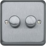 Product image for 2WAY 250W DOUBLE DIMMER BRUSHED CHROME