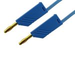 Product image for 4MM STACKABLE PLUG 25CM TEST LEAD, BLUE