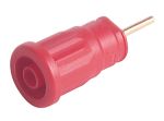 Product image for 4MM PRESS-IN SOCKET, SOLDER PIN, RED