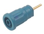 Product image for 4mm press-in socket, solder pin, blue