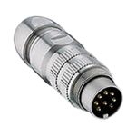 Product image for Lumberg Solder Connector, 8 Contacts, Cable Mount M16, IP68