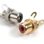 Product image for PANEL MNT PHONO SOCKET NICKEL PLATED RED