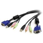 Product image for 6 FT 4-IN-1 USB VGA KVM CABLE WITH AUDIO