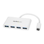 Product image for USB C HUB - WHITE - INTEGRATED CABLE - 4