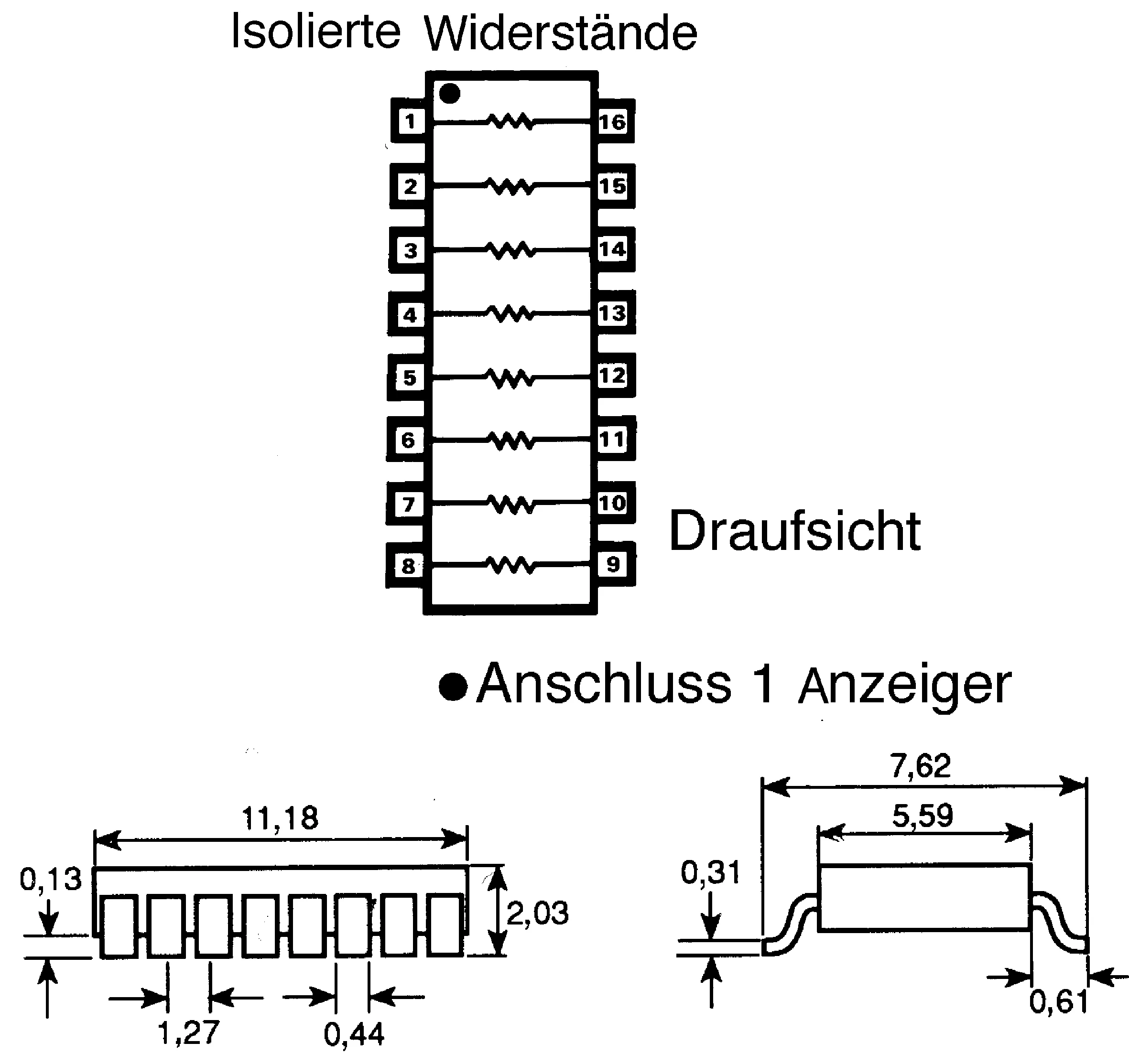 Product image for 8-isolated SMT resistor network,10K
