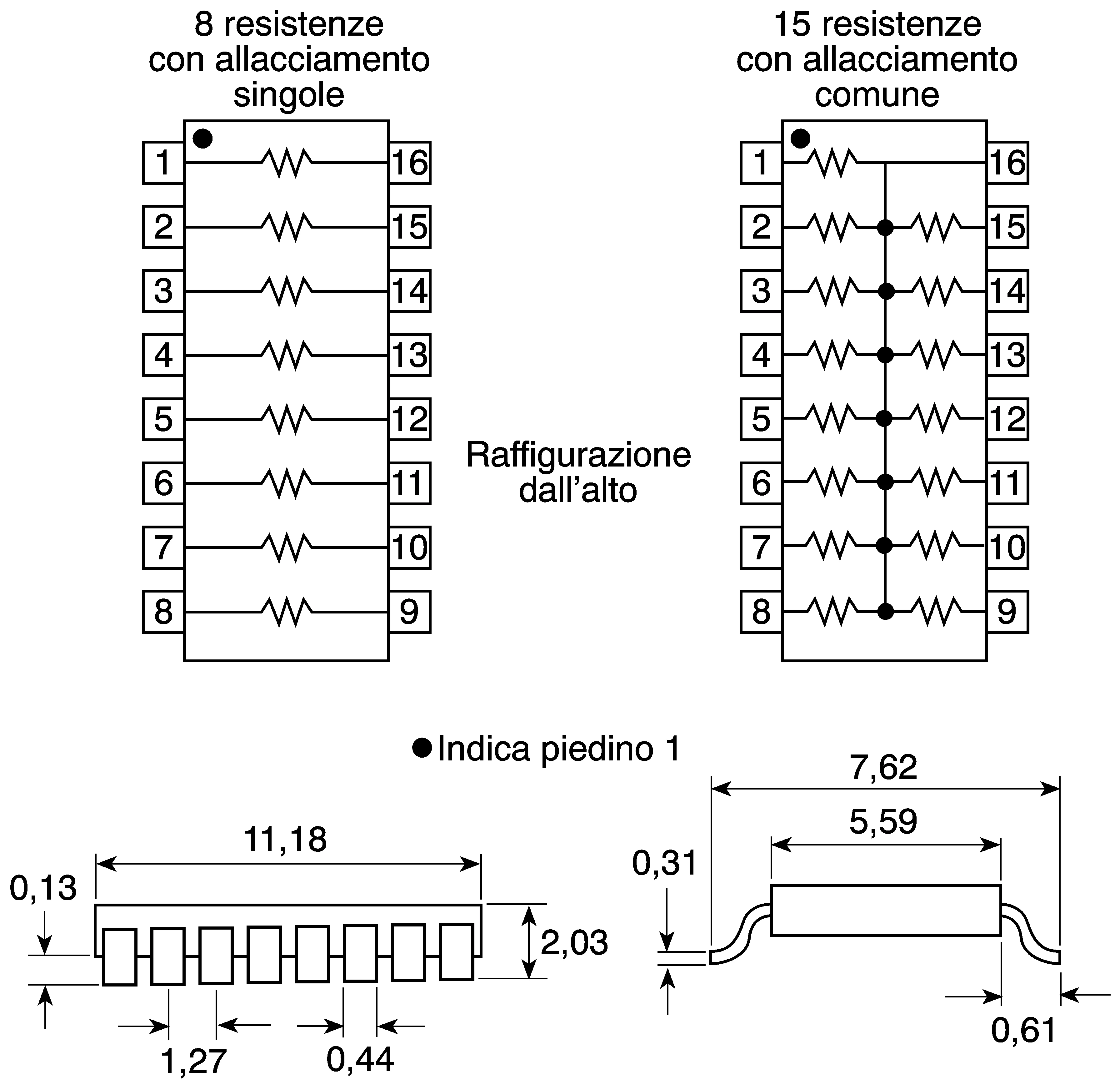 Product image for 8-isolated SMT resistor network,10K