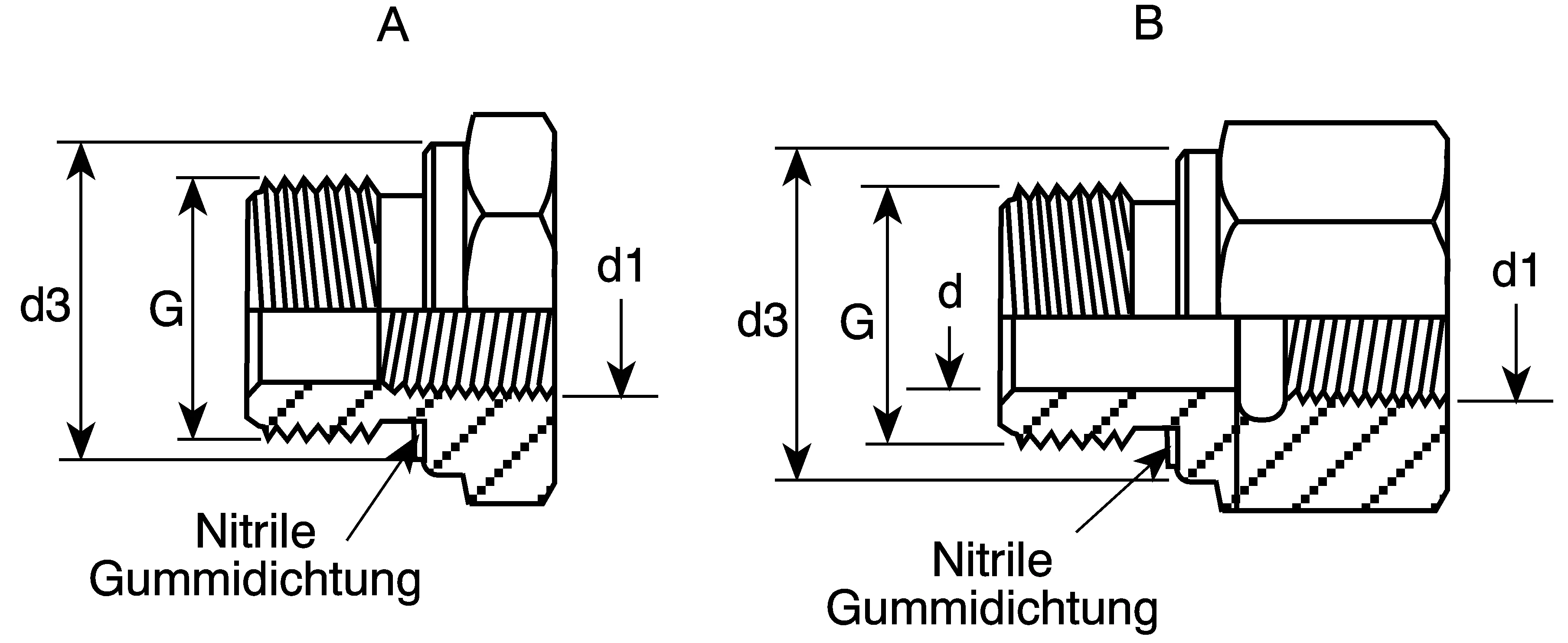Product image for Parker Hydraulic Straight Threaded Reducer RI1EDX1/2CF, Connector A G 1 Male, Connector B G 1/2 Female