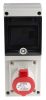 Product image for Red 3P+E RCD single skt outlet,32A 400V