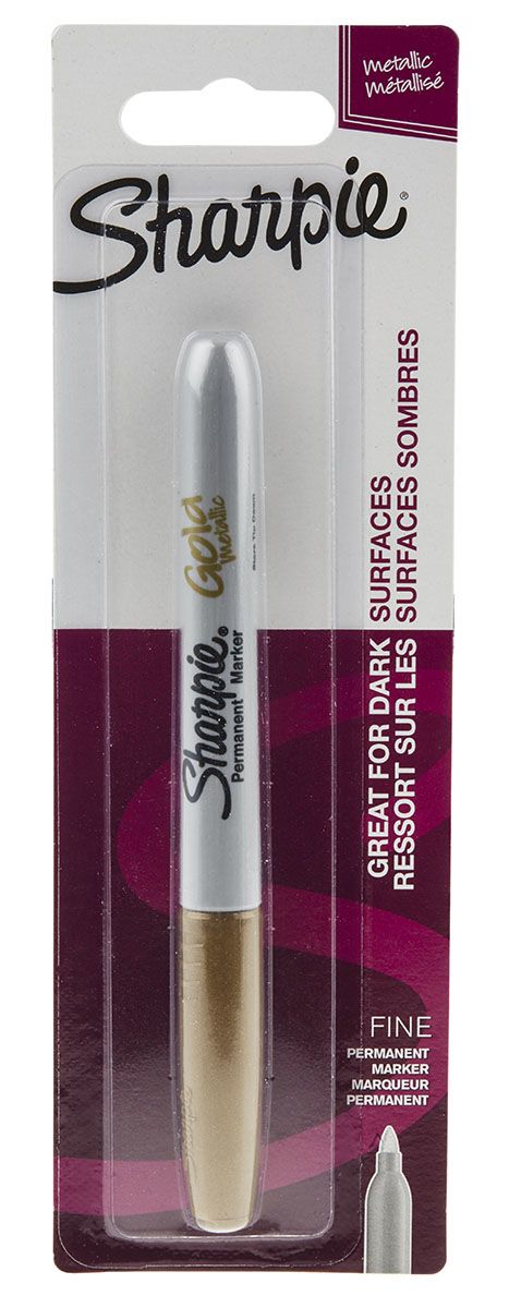 Sharpie® Metallic Fine Point Permanent Markers, Fine Bullet Tip,  Gold-Silver-Bronze, 6/Pack