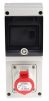 Product image for Red 3P+E RCD single skt outlet,16A 400V