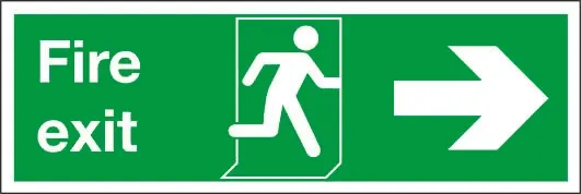 Product image for SAV label 'Fire exit'+right arrow+man