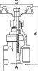 Product image for Bronze gate valve,PN20,1.1/4in BSPT