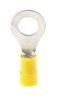 Product image for Yellow M8 ring terminal,4-6sq.mm wire