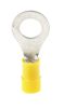 Product image for Yellow M8 ring terminal,4-6sq.mm wire