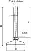 Product image for S/STEEL BASE&STUD M/C MOUNT,M24X250MM L