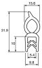 Product image for Sealing strip,EPDM,wire insert,31.9mm.