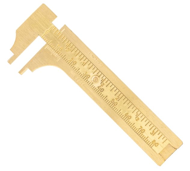 3 Inch Brass Sliding Vernier Caliper - SAE & Metric Measurements - Manual Gauge By Gadgets Collection