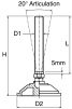 Product image for S/STEEL LEVELLING FOOT,M12X160MM L