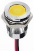 Product image for 14mm flush IP67 sealed chr LED, yel 24V