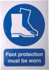 Product image for RS PRO Vinyl Mandatory Foot Protection Sign With English Text