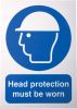 Product image for RS PRO PP Sign Head Protection Sign With English Text