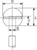 Product image for Wood filled phenolic ball knob,31mm OD