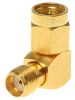 Product image for Right Angle 50Ω RF Adapter SMA Plug to SMA Socket 18GHz