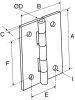 Product image for S/STEEL HINGE W/DRILLED HOLE,50X40X1.2MM