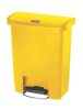 Product image for Rubbermaid Commercial Products Slim Jim 30L Yellow Pedal Waste Bin
