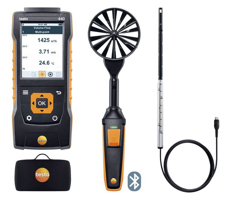 Testo 440 Data Logging Air Quality Monitor, Air Quality Meter, Battery-powered