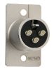 Product image for 3 WAY NICKEL FINISH XLR PANEL PLUG,16A