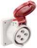 Product image for IP44 3P+E straight panel socket,16A 400V