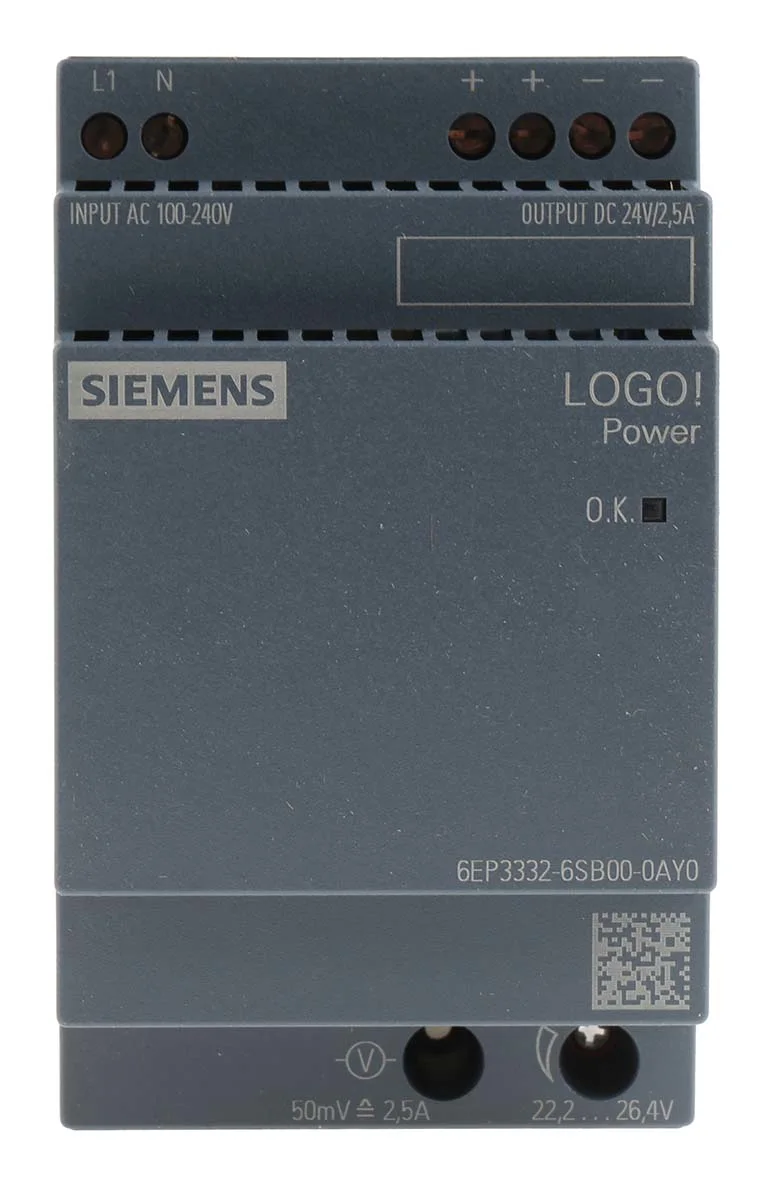 Siemens LOGO!POWER Switch Mode DIN Rail Power Supply 100 → 240V ac ...