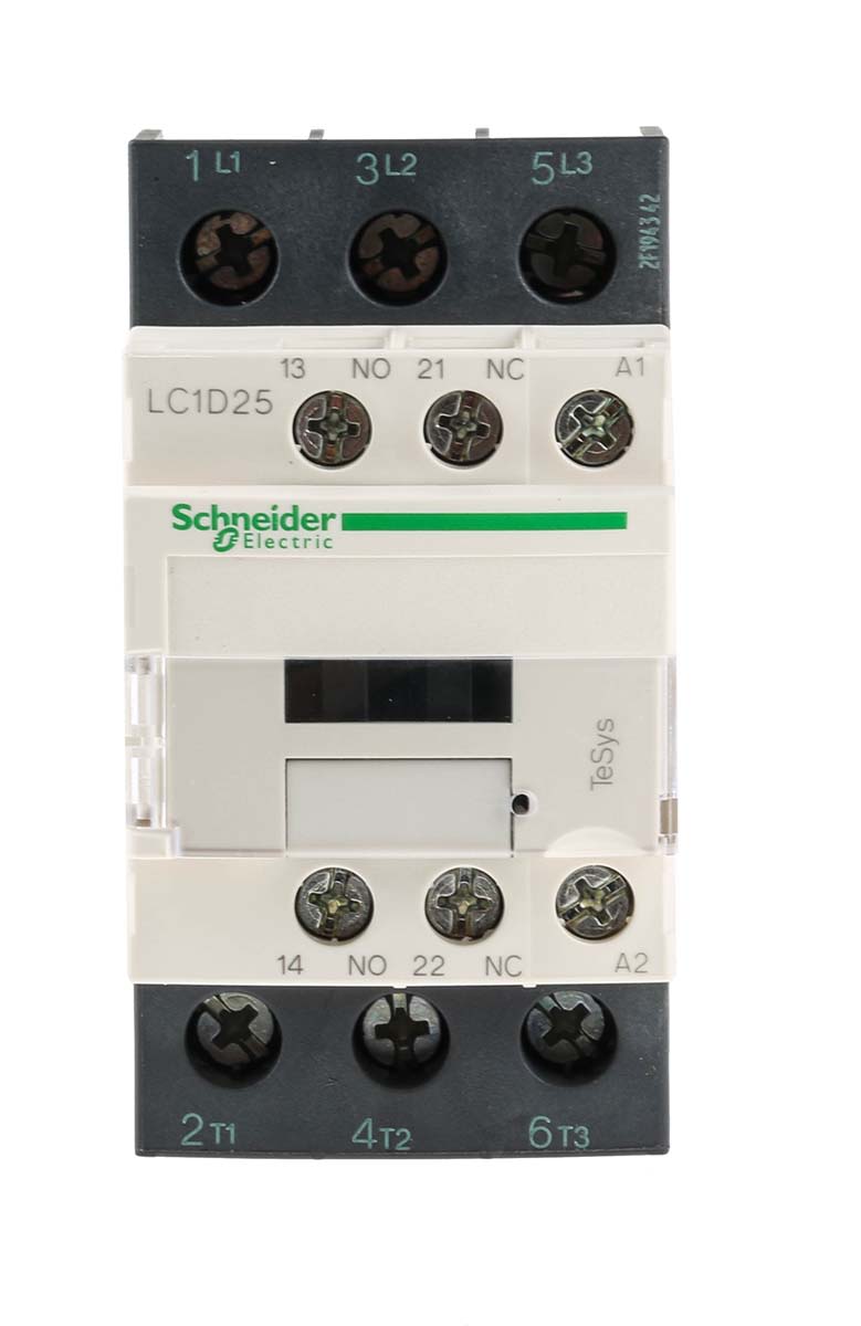 Schneider Electric LC1D Series Contactor, 220 V ac Coil, 3-Pole, 25 A, 11  kW, 3NO, 690 V ac