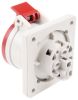 Product image for IP44 3P+E straight panel socket,16A 400V