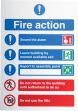 Product image for PP sign 'Fire action', 210 x 148mm