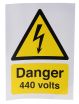 Product image for SAV sign 'Caution 440 volts',175 x 125mm