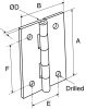 Product image for S/STEEL HINGE W/DRILLED HOLE,50X40X1.2MM