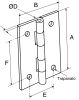 Product image for S/STEEL HINGE W/DRILLED HOLE,50X40X1.2MM