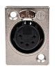 Product image for Neutrik 5 Way Panel Mount XLR Connector, Female, Silver over Nickel, 50 V