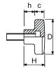 Product image for Cross Knob with S/S Stud,M6x25,38dia