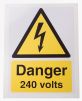 Product image for 200x150mm Vinyl Danger 240 volts Sign