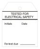 Product image for Equipment tag 'TESTED FOR ELEC SAFETY'