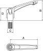 Product image for Clamp hdl,nylon,stl stud,M12x50,83,M