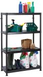 Product image for 4 TIER PLASTIC SHELVING-BLACK