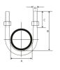 Product image for M12 90mm Bright Zinc Plated Steel Round U-Bolt